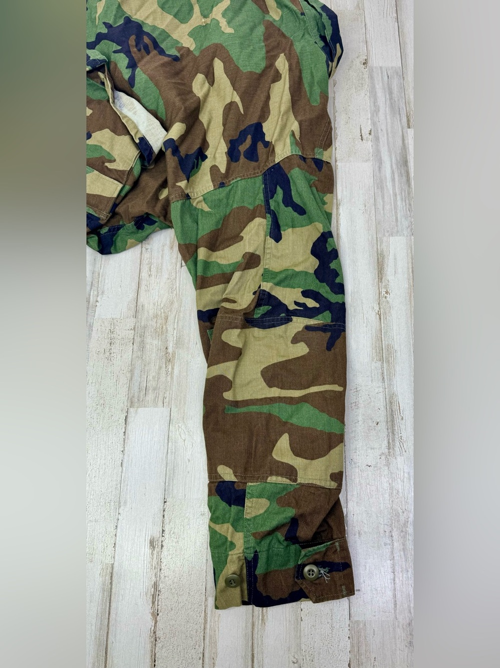 Vintage US Military Shirt Mens Large Camo Cargo Woodland Combat Shacket - Picture 11 of 14